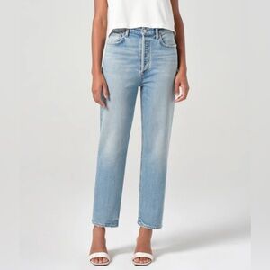 AGOLDE 90s High Rise Jeans Size 23 – Vintage Blue Wash, 100% Organic Cotton